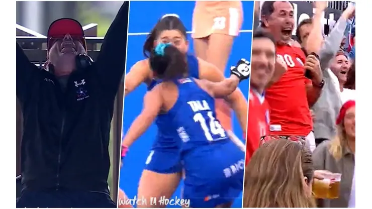 El loco y eufórico festejo de Chile en el gol contra Países Bajos por el Mundial Femenino de Hockey.