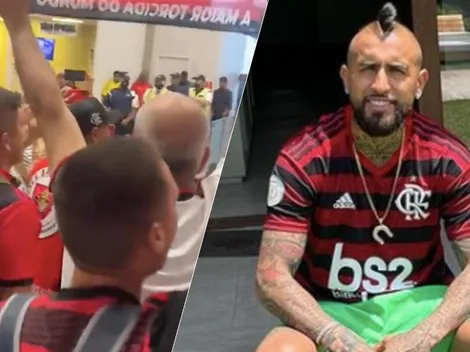 Hinchas de Flamengo llegan a recibir al "Rei" Arturo