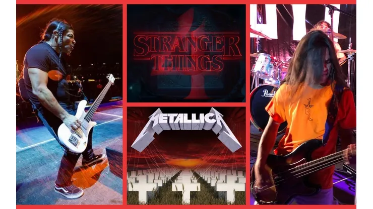 Robert Trujillo y su hijo Tye Trujillo, quien colaboró con Stranger Things 4.