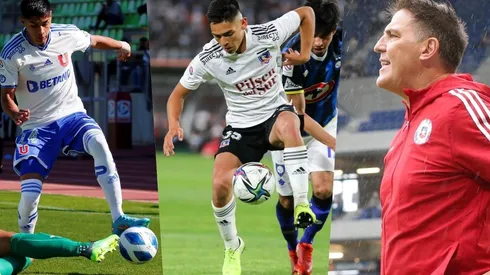 Joan Cruz (Colo Colo) y Marcelo Morales (Universidad de Chile) en un amistoso de La Roja Sub 20 frente a Paraguay.