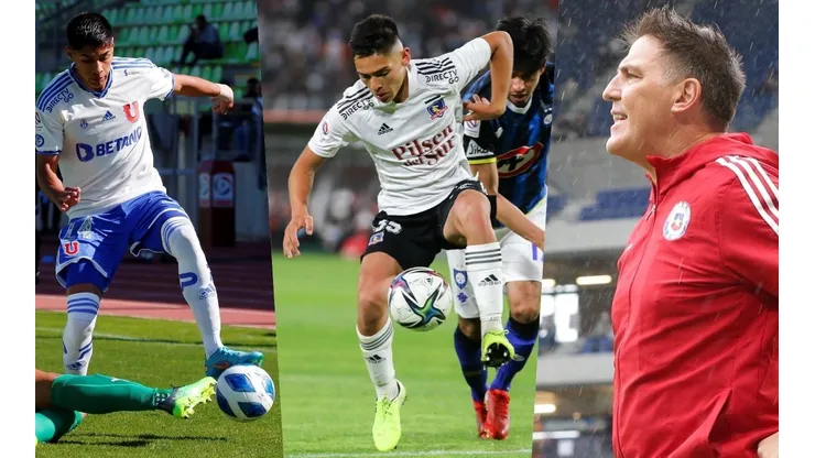 Joan Cruz (Colo Colo) y Marcelo Morales (Universidad de Chile) en un amistoso de La Roja Sub 20 frente a Paraguay.
