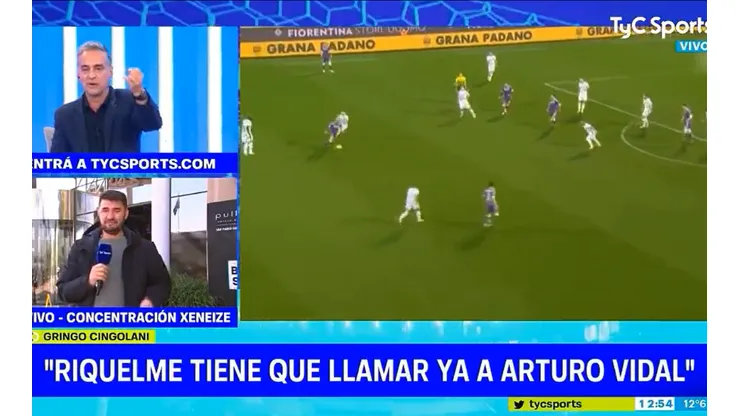 Cingolani urgió a Riquelme para que llame a Vidal