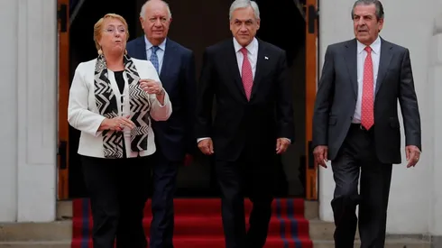 Los exPresidentes Michelle Bachelet, Ricardo Lagos, Sebastián Piñera y Eduardo Frei.
