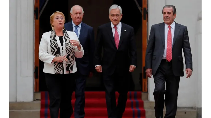Los exPresidentes Michelle Bachelet, Ricardo Lagos, Sebastián Piñera y Eduardo Frei.
