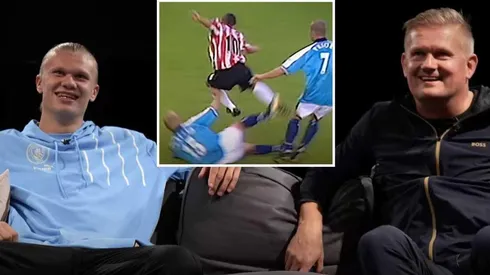 Erling Haaland junto a su padre Alfie