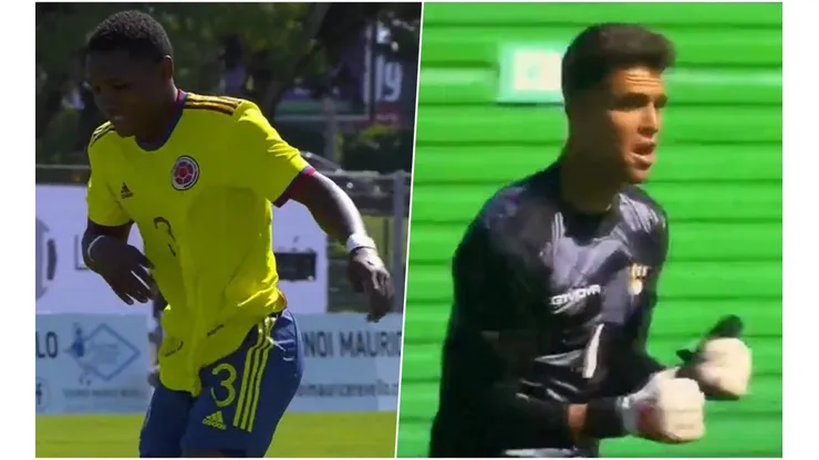 Picante cruce entre el jugador colombiano y el portero venezolano.