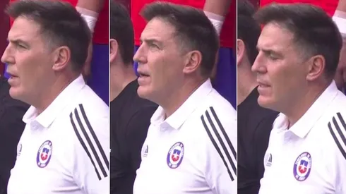 Eduardo Berizzo cantó el himno de Chile con todo.