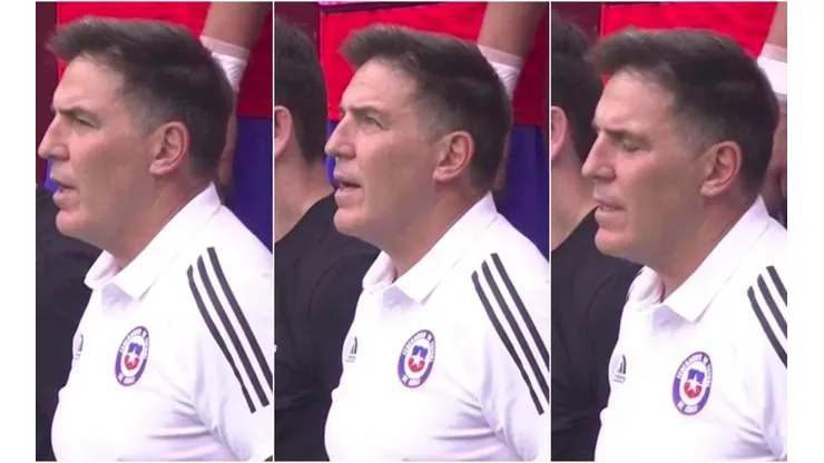 Eduardo Berizzo cantó el himno de Chile con todo.