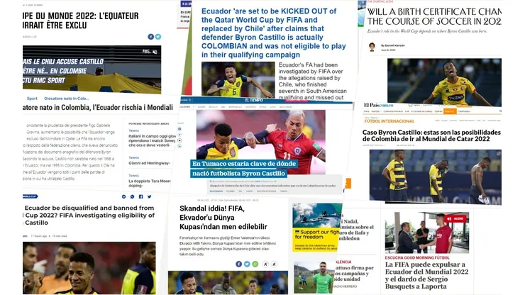 La prensa mundial desembarcó de lleno en el Caso Byron Castillo y la denuncia de Chile contra Ecuador ante la FIFA