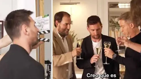 Lionel Messi en el set de grabación