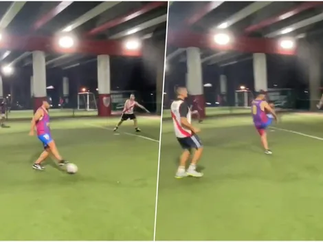 Captan al Kun Agüero jugando una pichanga en Miami