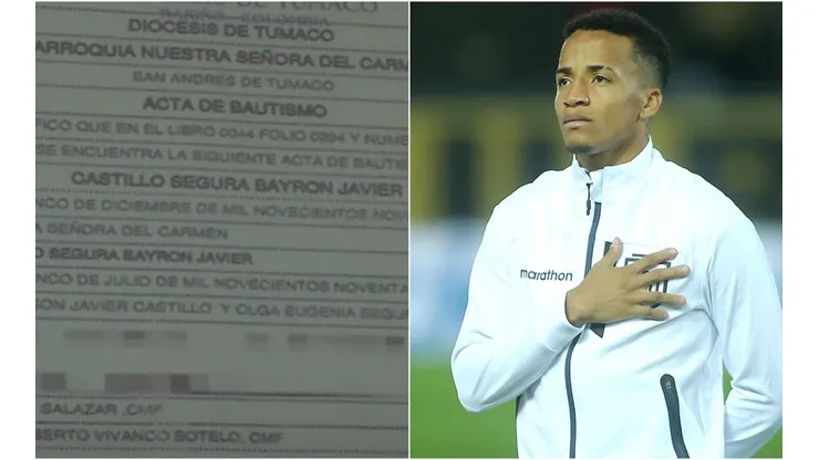 En una contundente exposición, el abogado Eduardo Carlezzo mostró hasta el certificado de bautismo de Byron Castillo.
