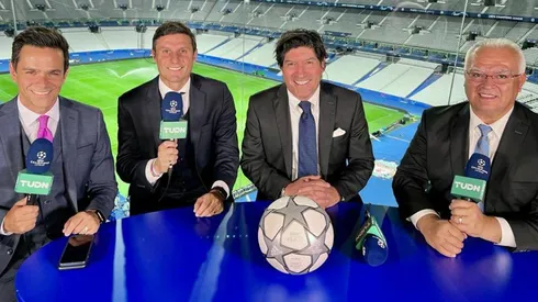 Bam Bam está en el mismo estadio transmitiendo la final de la Champions League