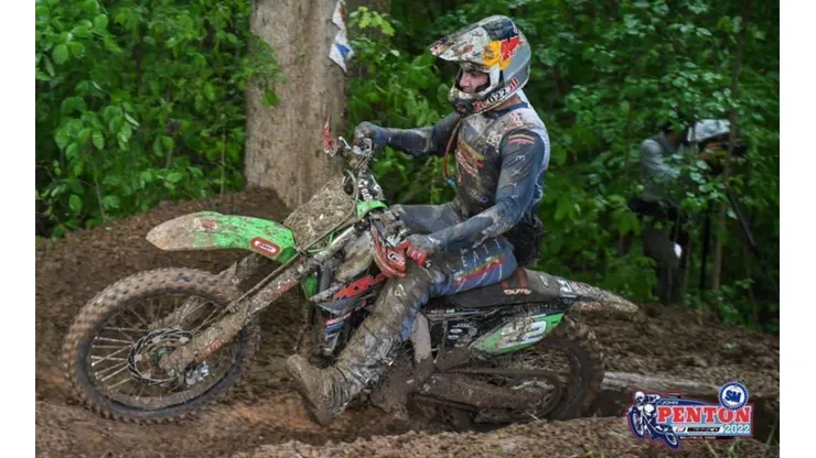 Benja Herrera la tuvo difícil en el GNCC este fin de semana, donde el barro y las lluvias hicieron de las suyas.