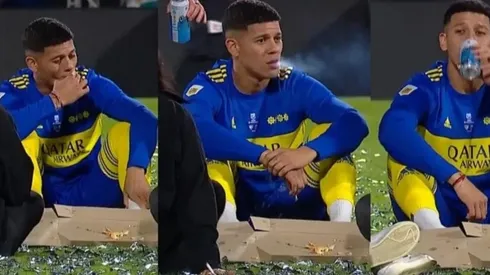 Rojo se sentó a fumar y tomar cerveza