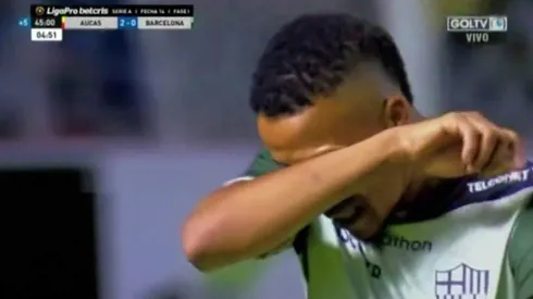 Byron Castillo salió llorando de la cancha en la derrota de Barcelona de Guayaquil ante Audax por la liga ecuatoriana
