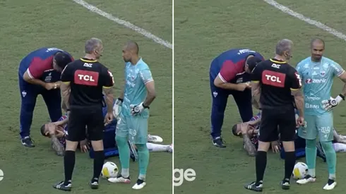 Titi se llevó un duro golpe en una disputa por la pelota.