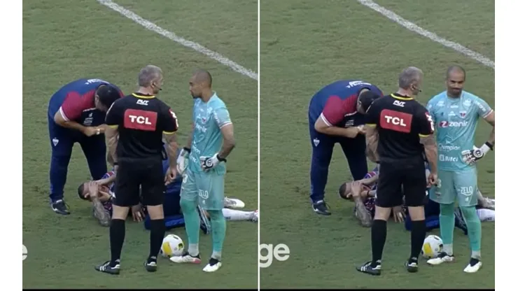 Titi se llevó un duro golpe en una disputa por la pelota.