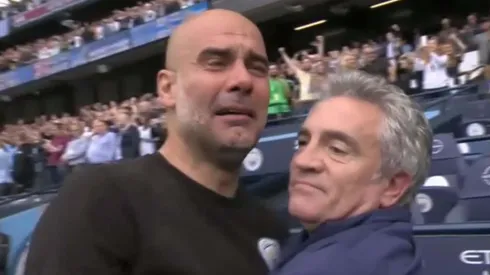Pep Guardiola emocionado tras conquistar una nueva Premier League