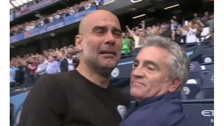 Pep Guardiola emocionado tras conquistar una nueva Premier League