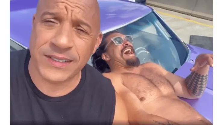 Vin Diesel y Jason Momoa en el set de Fast X, o Rápidos y Furiosos 10.
