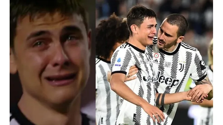 Paulo Dybala llora en su despedida de la Juventus en Turín