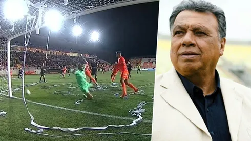Don Elías furioso con el gol de Cobreloa a Santiago Wanderers que nunca fue.