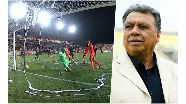 Don Elías furioso con el gol de Cobreloa a Santiago Wanderers que nunca fue.