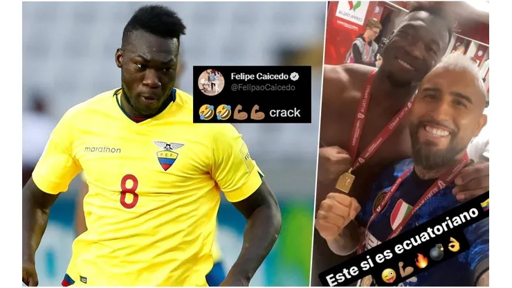 Felipe Caicedo se tomó con humor la talla de Arturo Vidal a la Tricolor y en Ecuador lo hacen bolsa.