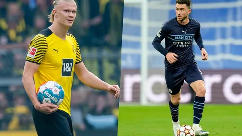 Laporte le dio una particular bienvenida a Haaland.