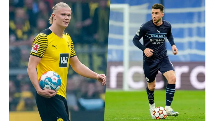Laporte le dio una particular bienvenida a Haaland.
