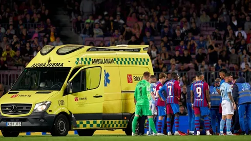 Araújo se desplomó en el campo de juego y asustó al Camp Nou