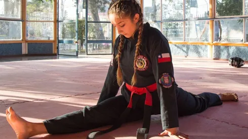 Aruse Sanhueza entrenando