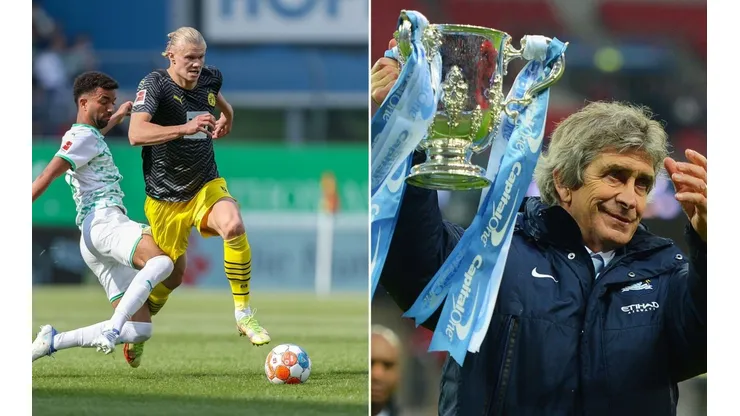 Erling Haaland presenció uno de los títulos del Ingeniero con Manchester City.