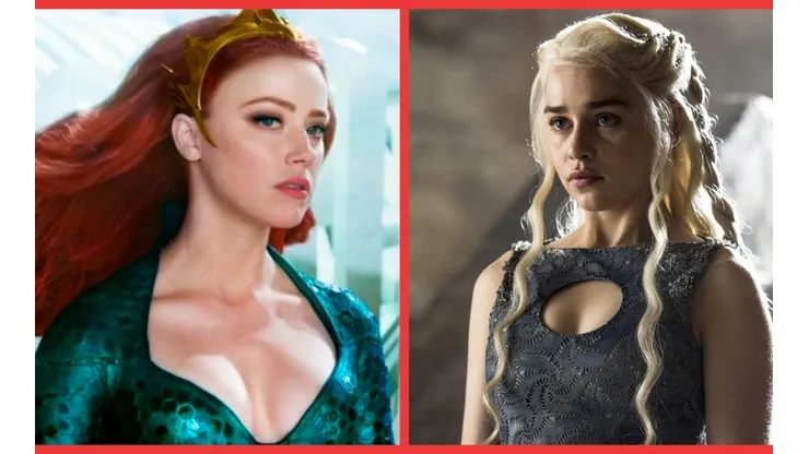 Amber Heard como Mera, en Aquaman, y Emilia Clarke como Daenerys Targaryen, en Game of Thrones.