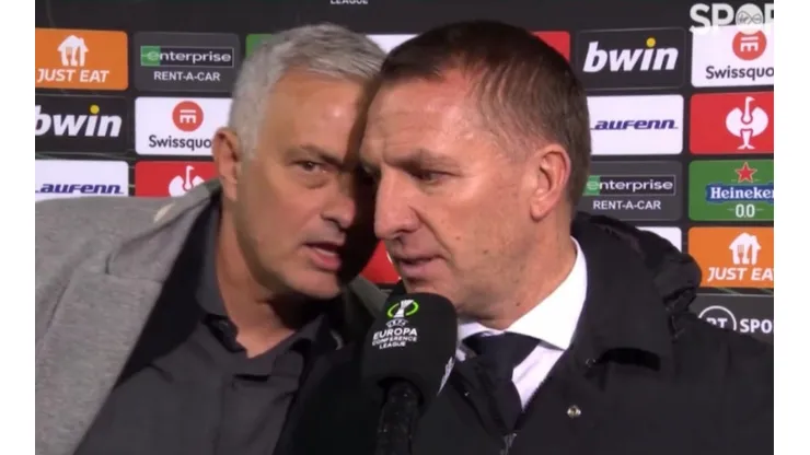 Mou se enfrentó a su amigo Brendan Rogers en la Conference League y protagonizaron un particular momento post partido.