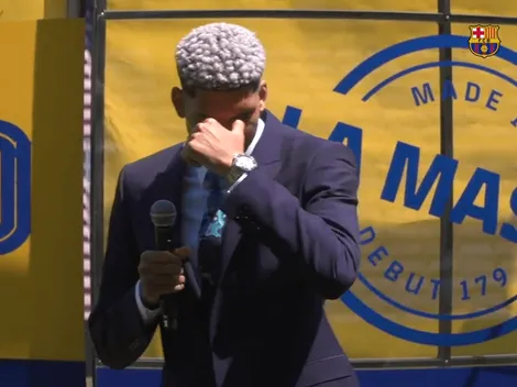 Araújo llora de felicidad al firmar renovación con Barcelona