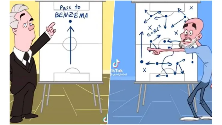 Ancelotti y Guardiola en la parodia animada que anticipó la semifinal de Champions League.