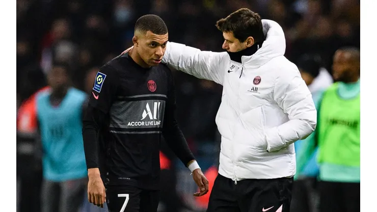 Pochettino y Mbappé en partido del PSG