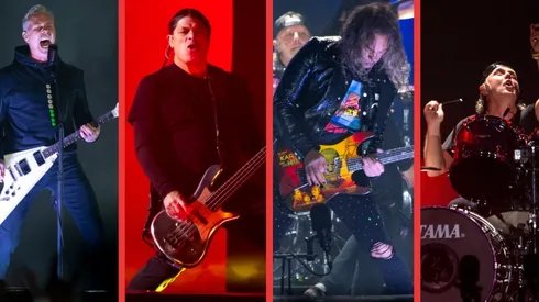 James Hetfield, Robert Trujillo, Kirk Hammett y Lars Ulrich para Metallica en Chile.