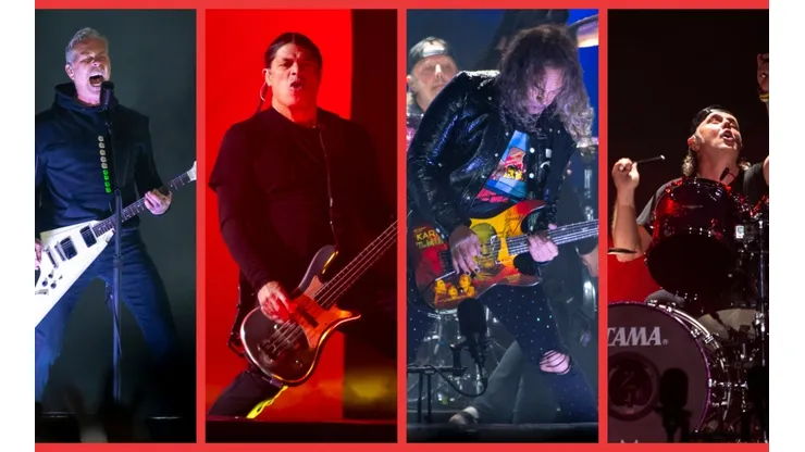 James Hetfield, Robert Trujillo, Kirk Hammett y Lars Ulrich para Metallica en Chile.