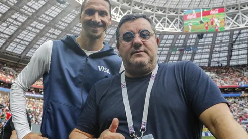 Mino Raiola junto a Zlatan Ibrahimovic en Rusia 2018