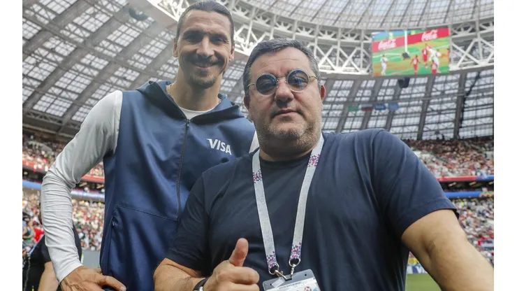Mino Raiola junto a Zlatan Ibrahimovic en Rusia 2018