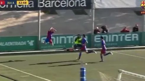 El juvenil Fermín López celebra a lo Cristiano Ronaldo