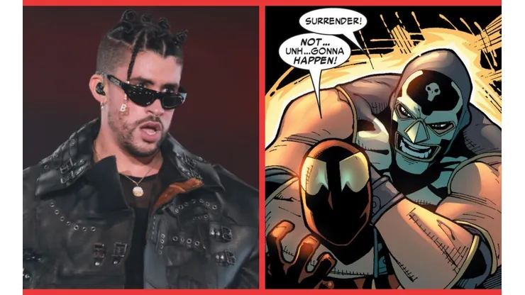 Bad Bunny y la versión en los cómics de El Muerto, cuando se enfrentó a Spider-Man.