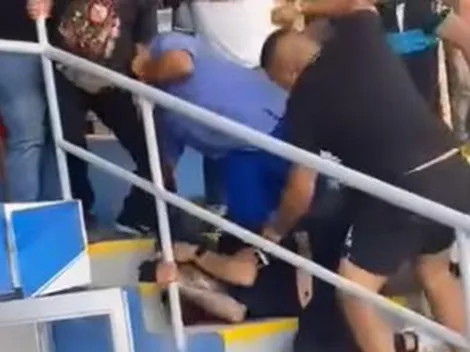 Escalofriantes imágenes de golpiza a hincha de Colo Colo en San Carlos