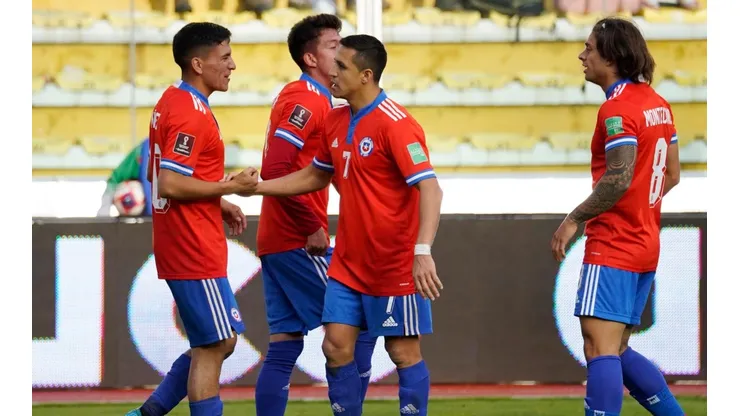 La selección chilena en el último duelo frente a Bolivia en La Paz (Getty)