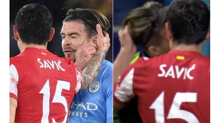 Los tirones de pelo de Savic a Grealish en Champions League
