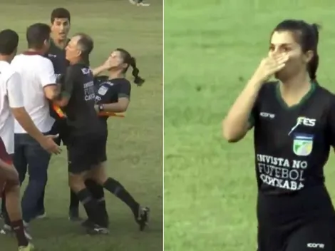 Indignante: DT le dio un cabezazo en la nariz a jueza de línea