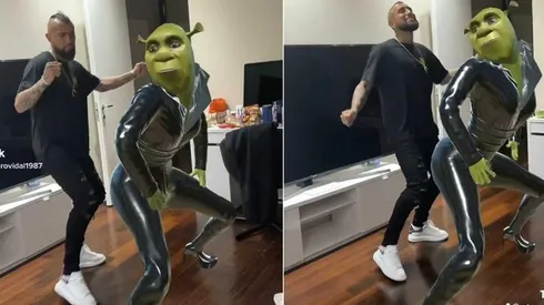 Arturo Vidal bailó junto a una figura animada